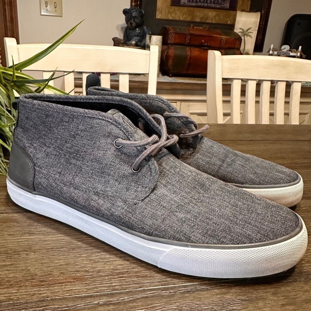 Andrew Marc Reade Textile Chukka Fashion Sneakers‎ Charcoal Mens 10
